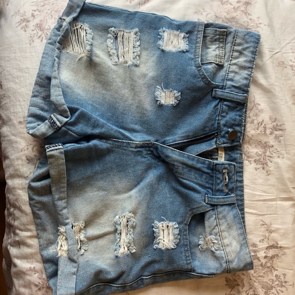 Boyfriend style denim shorts